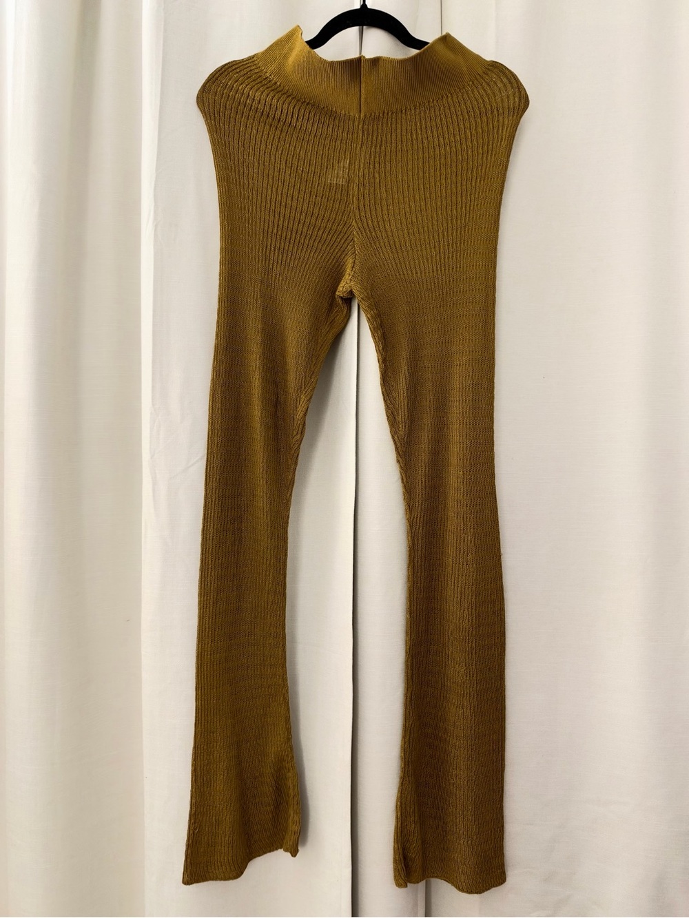 Free People Ribbed Flare Leggings - Mustard Gold